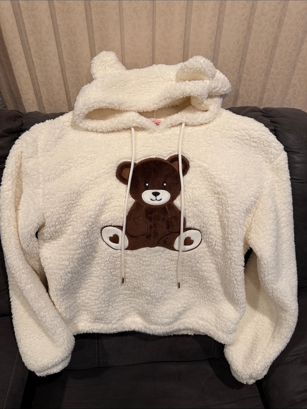 Cozy Cream Teddy Bear Sherpa Hoodie